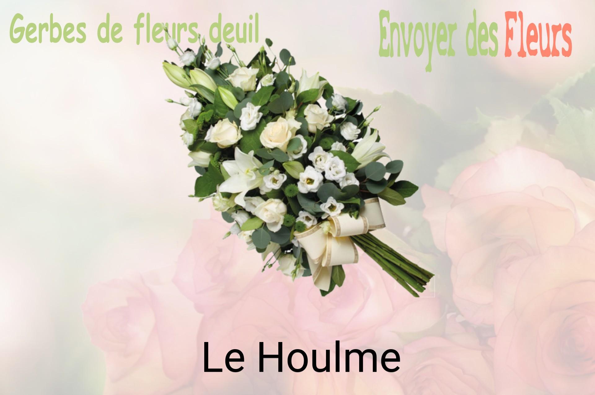 Gerbe de fleurs de deuil livrée à Le Houlme